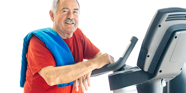 Healthy Senior Man in GYM Parkinson's Disease